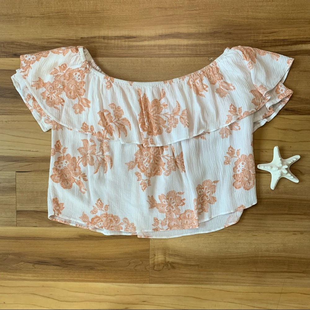 Mind Code Women’s Floral Print Off-Shoulder Ruffle To, Size Small - Picture 5 of 8